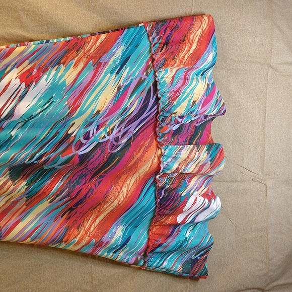 Multi-Color Sleeveless Tiered Long Dress Size: L - Picture 8 of 10